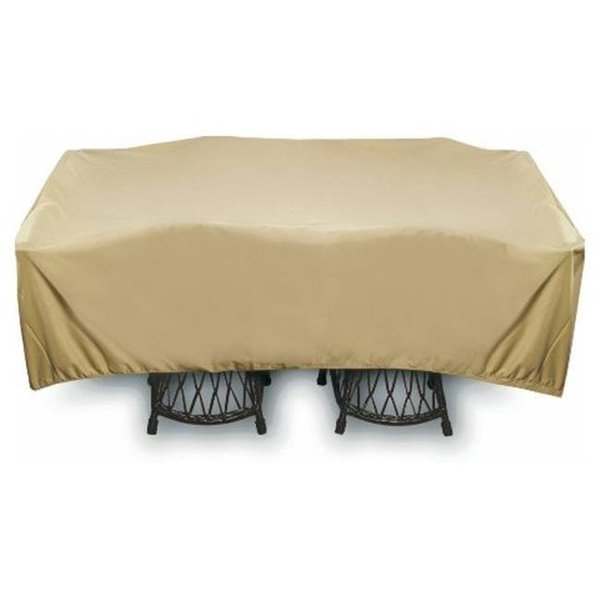 Two Dogs Designs Two Dogs Designs 96 in. Square Table Set Cover - Khaki 2D-PF96965